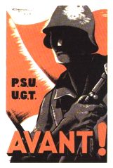 Postal emesa pel PSUC i la UGT durant la Guerra Civil.