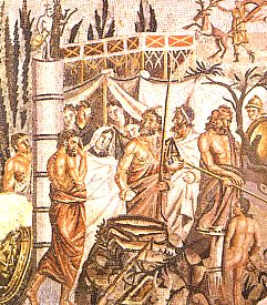 El sacrifici d'Ifigènia. Mosaic. Empúries